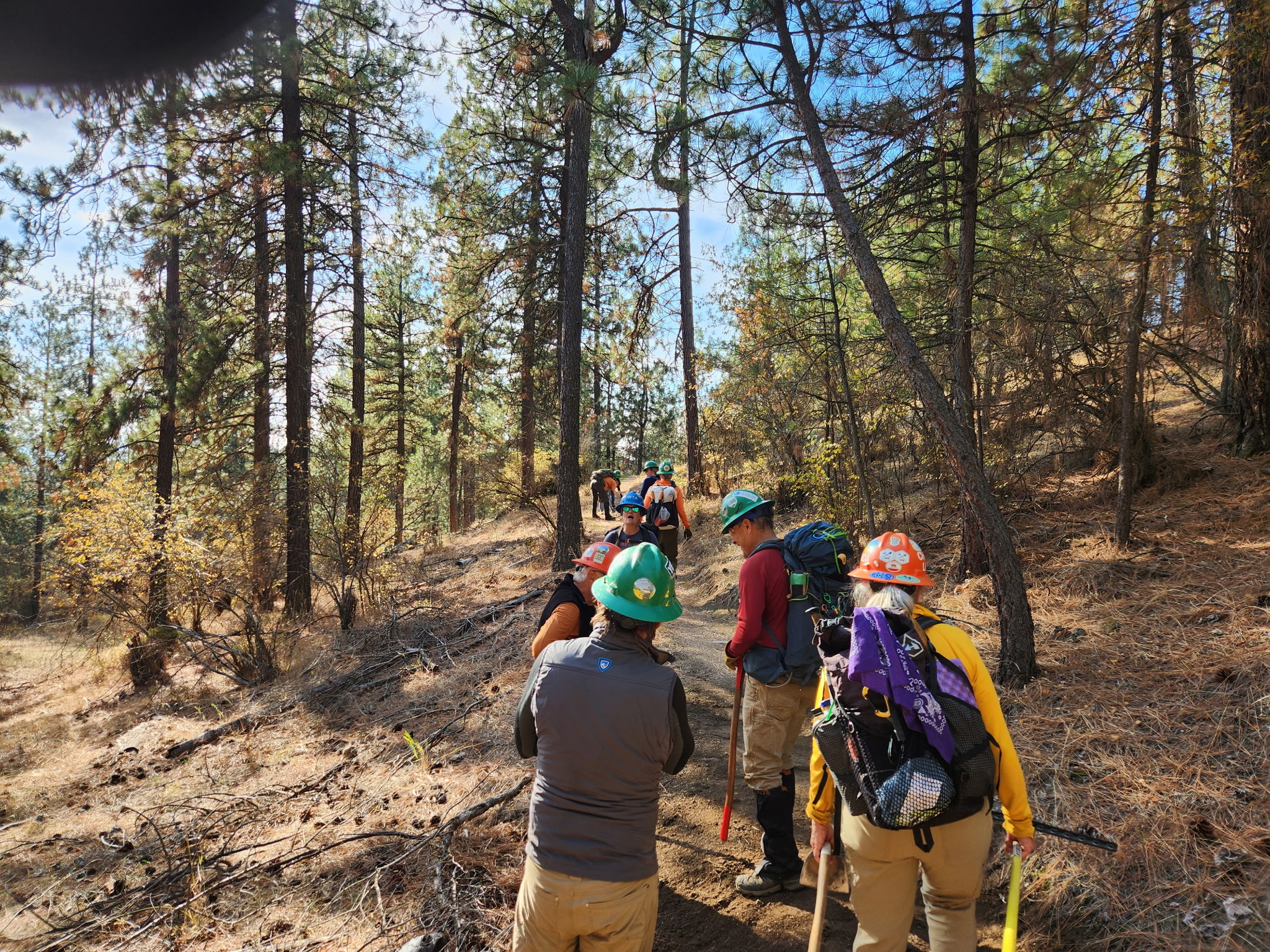 Volunteers working on maintaining the trails