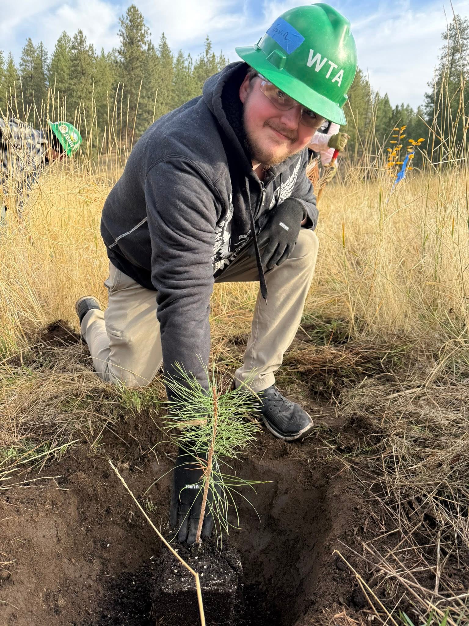 Community volunteers planting trees